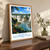 Iguacu Falls from the Brazilian walkway bordered print styled in Original angled oak-console; frame and props not included