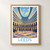 Leeds Corn Exchange curved frontage bordered print styled in Front oak frame - corrected opening; frame and props not included