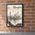 Shanghai city view full-bleed print styled in Black frame / exposed brick; frame and props not included