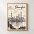 Shanghai city view full-bleed print styled in Front oak frame - corrected opening; frame and props not included