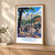 Hanoi city view bordered print styled in Light oak-console; frame and props not included