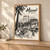 Hanoi city view full-bleed print styled in Light oak-console; frame and props not included