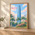 Nanning city view full-bleed print styled in Light oak-console; frame and props not included