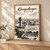Ouagadougou city view full-bleed print styled in Light oak-console; frame and props not included