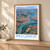 Belgrade city view bordered print styled in Light oak-console; frame and props not included