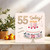 55th Birthday Card - Cake, Candles and Cherries Design - 145mm x 145mm Square - Cute Happy Birthday Card - For Him or Her, Includes Kraft Envelope