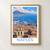 Naples city view bordered print styled in Front oak frame - corrected opening; frame and props not included