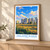 Jalandhar city view bordered print styled in Light oak-console; frame and props not included