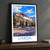Lhasa city view bordered print styled in Black frame / charcoal wall; frame and props not included