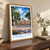 Pasig City city view bordered print styled in Original angled oak-console; frame and props not included