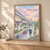 Subang Jaya city view full-bleed print styled in Light oak-console; frame and props not included