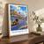 Warangal city view bordered print styled in Original angled oak-console; frame and props not included