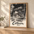 Cotonou city view full-bleed print styled in Light oak-console; frame and props not included