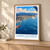 Vancouver city view bordered print styled in Light oak-console; frame and props not included