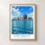Detroit city view bordered print styled in Front oak frame - corrected opening; frame and props not included