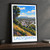 Ladysmith city view bordered print styled in Black frame / charcoal wall; frame and props not included
