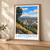 Ladysmith city view bordered print styled in Light oak-console; frame and props not included