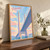 Vladivostok city view full-bleed print styled in Original angled oak-console; frame and props not included