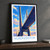 Vladivostok city view bordered print styled in Black frame / charcoal wall; frame and props not included