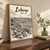 Lubango city view full-bleed print styled in Original angled oak-console; frame and props not included
