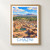 Ghazni city view bordered print styled in Front oak frame - corrected opening; frame and props not included
