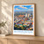 Bloemfontein city view bordered print styled in Light oak-console; frame and props not included