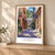 Québec city view bordered print styled in Light oak-console; frame and props not included