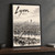 Lyon city view full-bleed print styled in Black frame / charcoal wall; frame and props not included