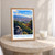 Matsuyama city view bordered print styled in Oak frame / bedside table; frame and props not included