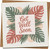 Get Well Soon Greeting Card – 145mm x 145mm Square, Tropical Leaf Design, Blank Inside, Includes Kraft Envelope – Cheer Up, Recovery, Thinking of You Card