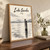 Lake Garda full-bleed print styled in Original angled oak-console; frame and props not included