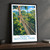 Kakum National Park bordered print styled in Black frame / charcoal wall; frame and props not included