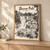Dassam Falls full-bleed print styled in Light oak-console; frame and props not included