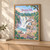 Dassam Falls full-bleed print styled in Light oak-console; frame and props not included