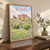 Bornholm full-bleed print styled in Original angled oak-console; frame and props not included
