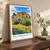 Bornholm bordered print styled in Original angled oak-console; frame and props not included