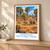 Pendjari National Park bordered print styled in Light oak-console; frame and props not included