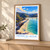 Hierve el Agua bordered print styled in Light oak-console; frame and props not included