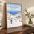 Cerro Catedral full-bleed print styled in Original angled oak-console; frame and props not included