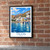 Tilos bordered print styled in Black frame / exposed brick; frame and props not included