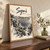 Symi full-bleed print styled in Original angled oak-console; frame and props not included