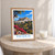 Patmos bordered print styled in Oak frame / bedside table; frame and props not included