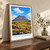 Mount Bintumani bordered print styled in Original angled oak-console; frame and props not included