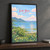 Lake Yojoa full-bleed print styled in Black frame / charcoal wall; frame and props not included