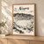 Nisyros full-bleed print styled in Light oak-console; frame and props not included