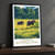 Loango National Park bordered print styled in Black frame / charcoal wall; frame and props not included