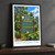 Mago National Park bordered print styled in Black frame / charcoal wall; frame and props not included