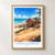Canoa Quebrada bordered print styled in Front oak frame - corrected opening; frame and props not included
