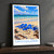 Cayo Guillermo bordered print styled in Black frame / charcoal wall; frame and props not included