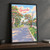 Guanabo full-bleed print styled in Black frame / charcoal wall; frame and props not included